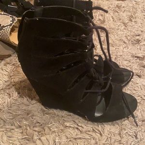 Lace up wedges